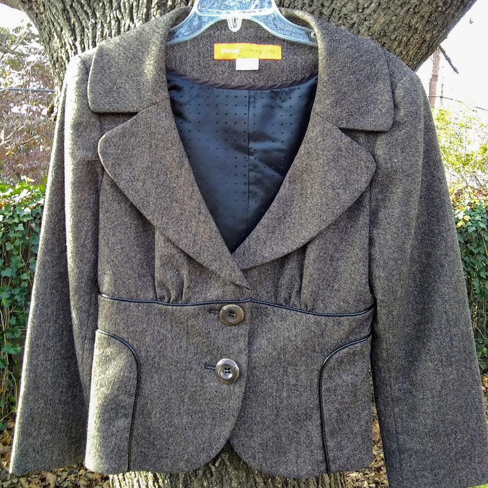 Cynthia Steffe Brown/Black Cropped Blazer